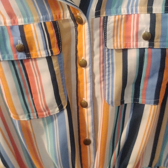 4/$20 Beautiful BeBop summer striped sleeveless collared dress-M - Picture 5 of 7